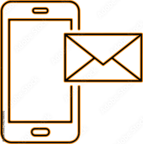 Smartphone with an incoming email notification icon