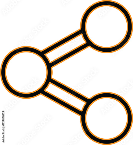 Simple network connection icon with three nodes and lines