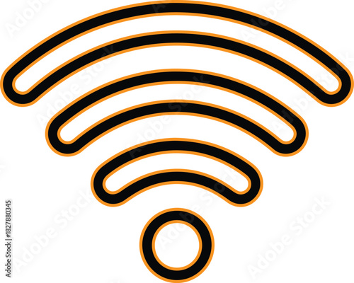 Simple wi fi symbol icon representing wireless internet connection