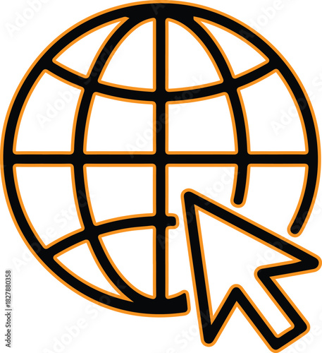 Global internet connection and online navigation icon