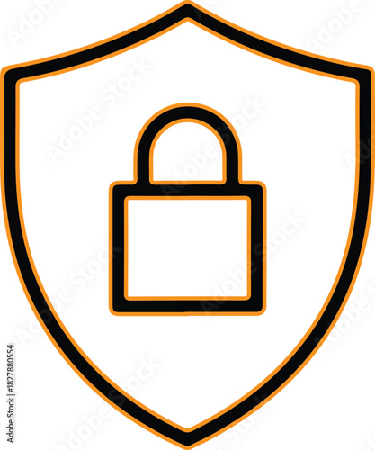 Shield with padlock icon representing security and protection concept