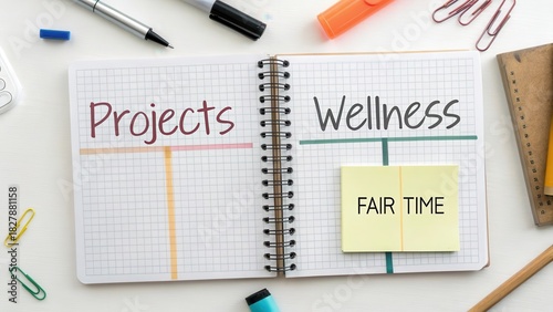 Wallpaper Mural Open notebook page showing wellness and project planning details Torontodigital.ca