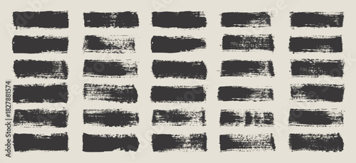 Grunge brush strokes, lines, ink smudges, hand-drawn scribble shapes. Handmade sketchy marks, acrylic stains, charcoal streaks. Paint textures, dry brush effect. Marker underline. Vector illustration