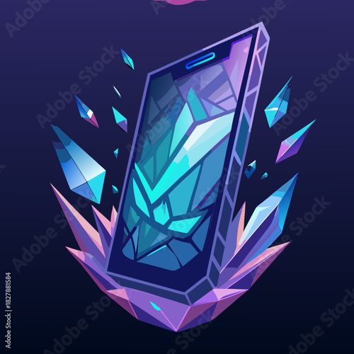 Crystalline smartphone emerging from geometric crystal formation