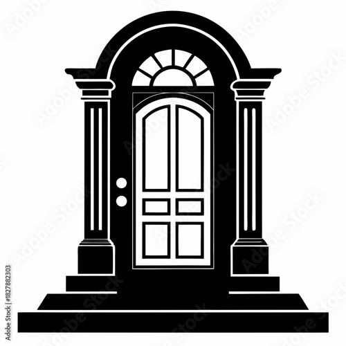 doorstep vector clean black silhouette design white background
