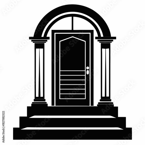 doorstep vector clean black silhouette design white background