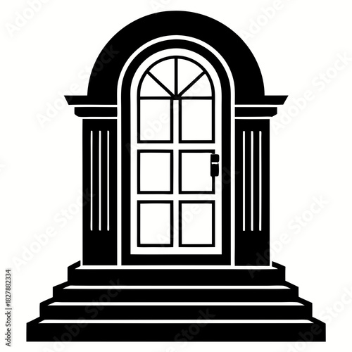doorstep vector clean black silhouette design white background
