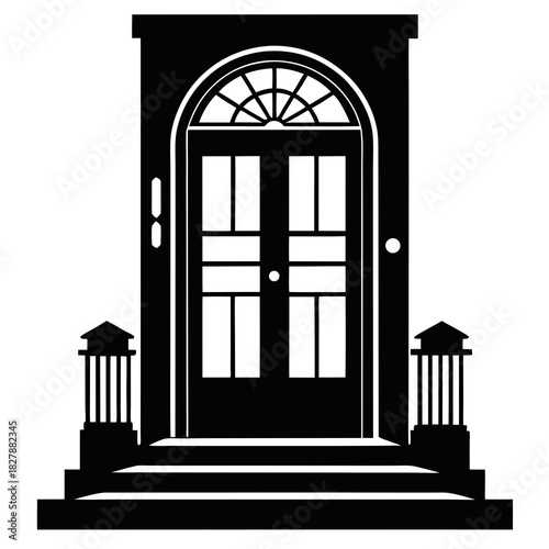 doorstep vector clean black silhouette design white background