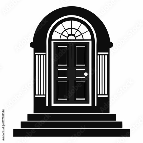 doorstep vector clean black silhouette design white background