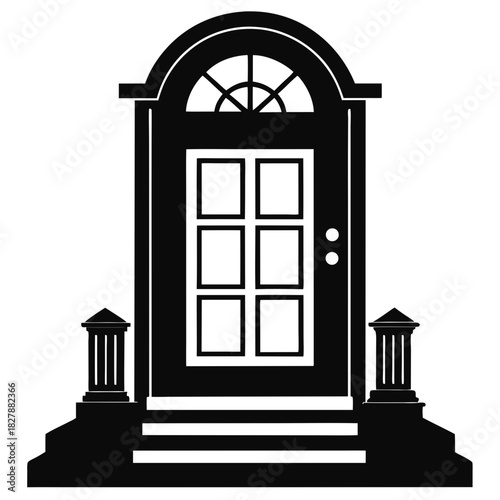 doorstep vector clean black silhouette design white background