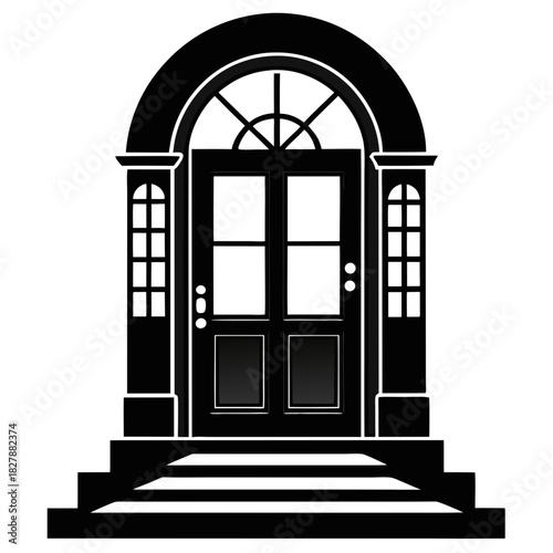 doorstep vector clean black silhouette design white background