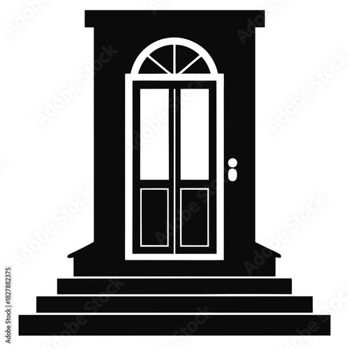 doorstep vector clean black silhouette design white background