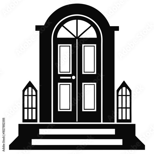 doorstep vector clean black silhouette design white background