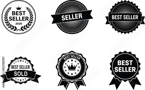 Best seller badge collection vector
