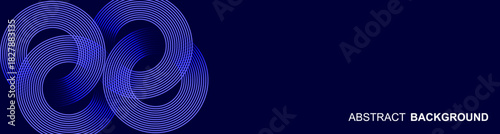 Minimalist Indigo Abstract Banner with Geometric Blue Circles  Futuristic technology concept for AI and all Digital Communications.