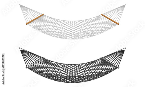 hammock rope front view vector illustration isolated on white background.