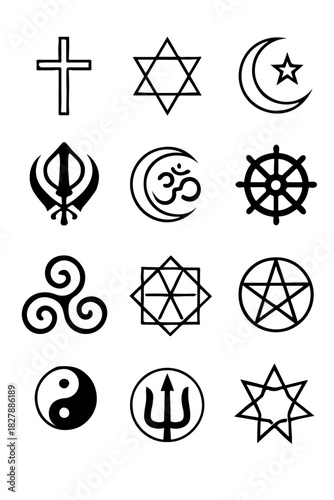 Diverse Religious and Spiritual Icon Set
