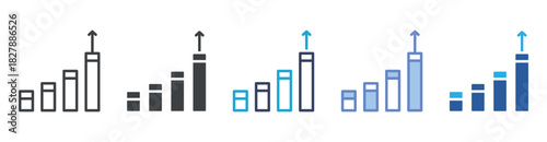 Step icon set multiple style collection