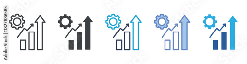 Automation icon set multiple style collection