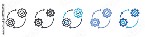 Cycle icon set multiple style collection