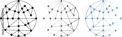 hub and spoke icon. network connection and central database vector icon set design for logo. Business networking icon doodle set. editable outline stroke vector eps
