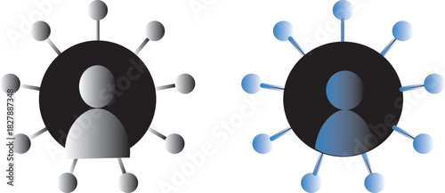 hub and spoke icon. network connection and central database vector icon set design for logo. Business networking icon doodle set. editable outline stroke vector eps
