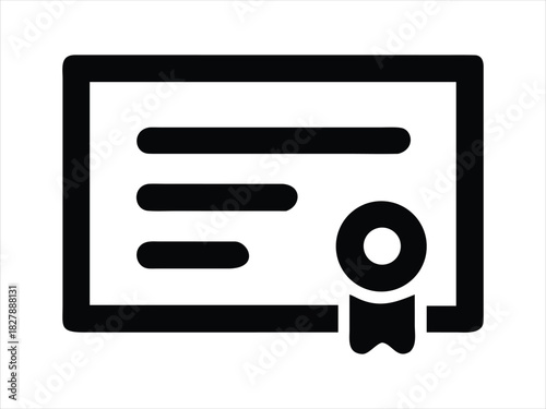 “Certificate Icon | Diploma Badge Symbol | Award Document Icon”