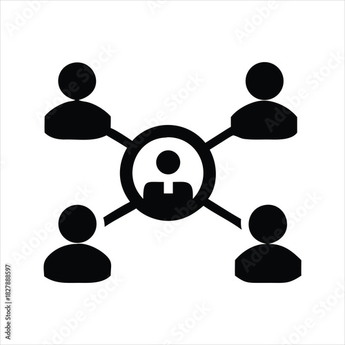 Team Network Icon | Connected People Symbol | Business Connection Logo