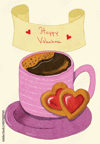 Cup of Tea with Biscuits