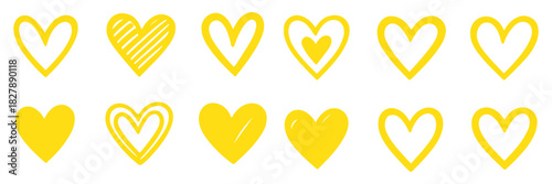 Hearts icon in hand drawn style. Handmade painted heart vector illustration on isolated background. Love doodle sign business concept.