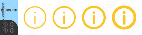 Information or Help icons , featuring circular outlines and solid variations with a simple “i” symbol, ideal for help sections, tooltips, guides, support pages, and UI indicators
