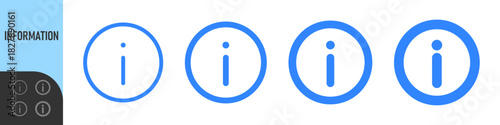 Information or Help icons , featuring circular outlines and solid variations with a simple “i” symbol, ideal for help sections, tooltips, guides, support pages, and UI indicators