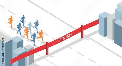 Dynamic race to the finish line, isometric style
