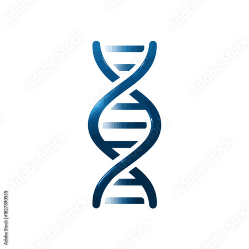 Blue DNA helix on white background