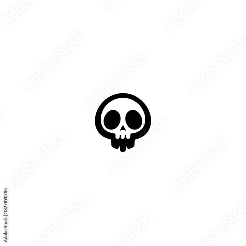 Simple cartoon skull icon on white background