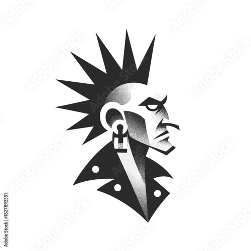 Punk Rocker Portrait - Silhouette in Profile