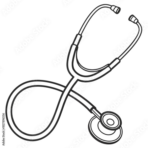 Stethoscope illustration, a medical diagnostic tool