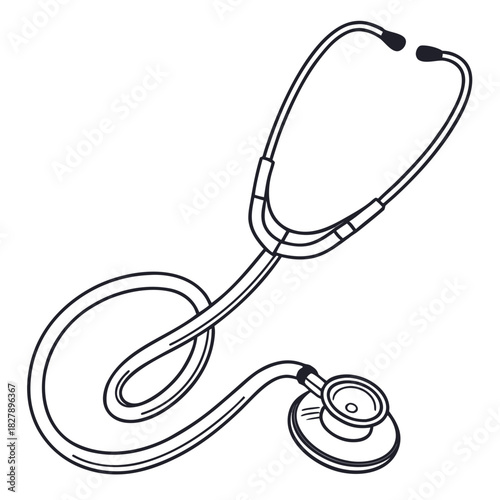 Illustration of a stethoscope for medical use