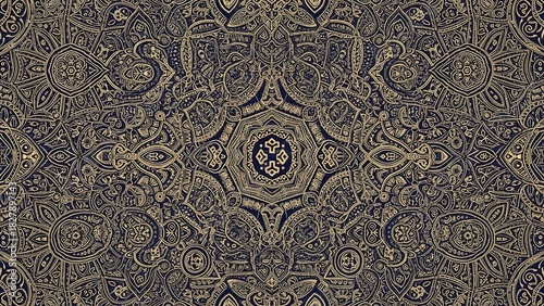 Intricate Ornamental Pattern - A Symphony of Textures and Colors.