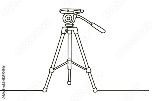 Outline drawing of tripod with adjustable pan-tilt head