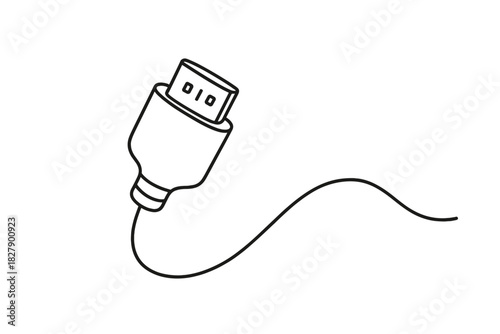 Simple line drawing of hdmi cable with connector