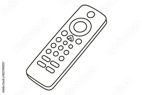 Simple outline of television remote control for design and illustration