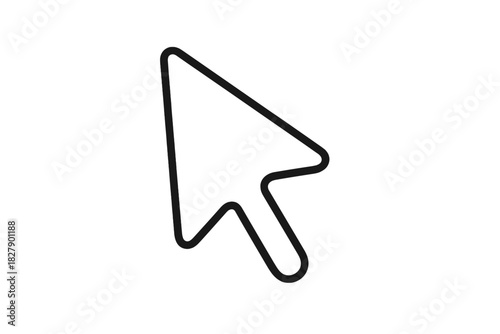 Simple black cursor icon on white background