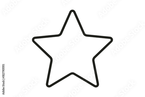 Black and white star outline on plain white background