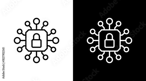 Lock White Icon Set Vector 