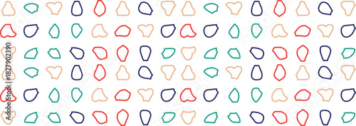 Vibrant Organic Amoeba Blob Line Shape Collection – Abstract Colorful Vector Illustrations Featuring Irregular Rounded Blots, Playful Doodle Drops, and Modern Contemporary Banner Design Elements