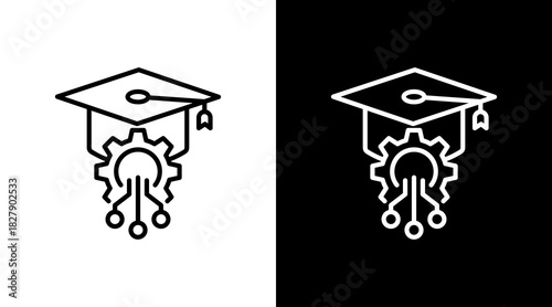 Education White Icon Set Vector 