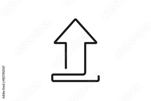 Simple upload icon with arrow pointing upwards for file transfer