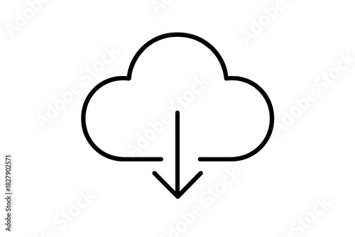 Cloud download icon with arrow indicating data transfer