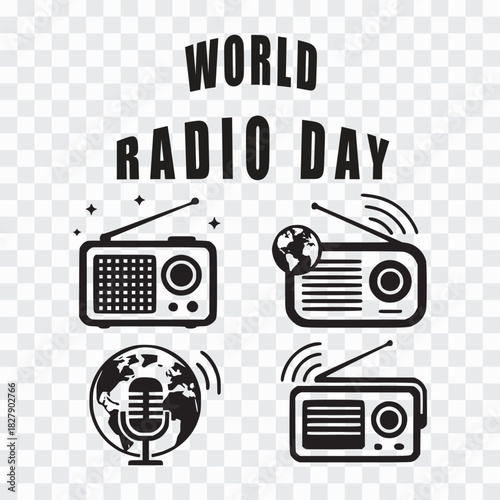 World Radio Day Icons Collection with Broadcasting Elements World Radio Day: Global Influence, Facts, and Celebrations